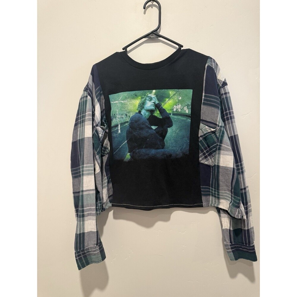 Reworked Upcycle Grunge Oversize Cropped Justin Bieber Top L/XL